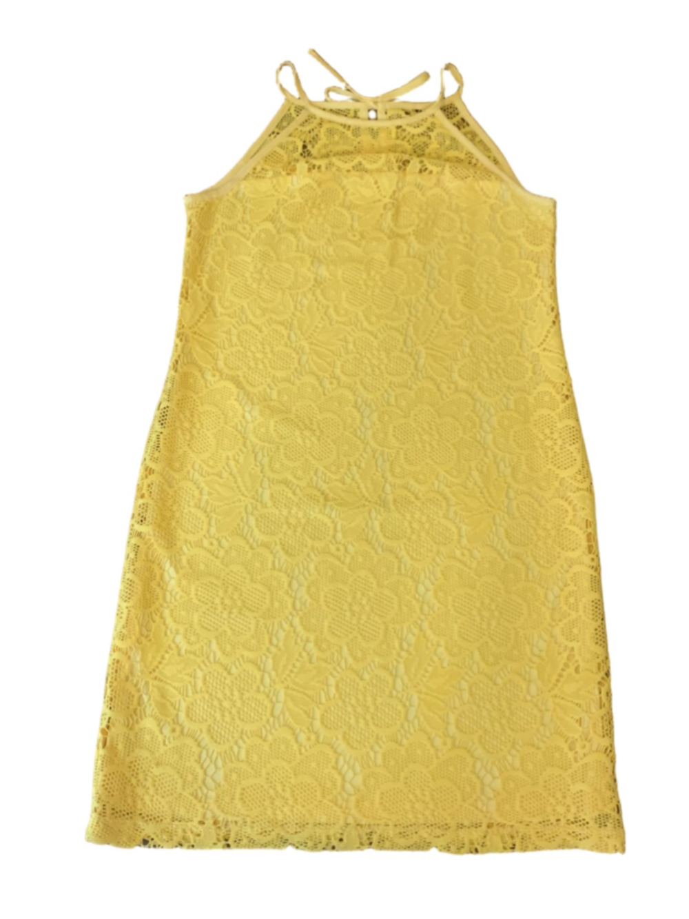 Cato Dress Medium sunshine Yellow Lace Overlay Sleeveless